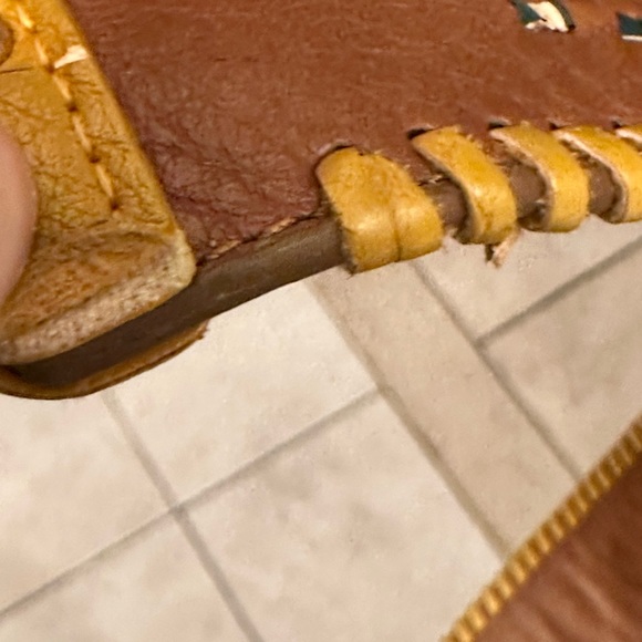 37” Purse/Bag strap - Brown & Tan Weave & Grommet Details - Picture 8 of 8